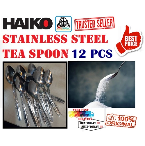 HAIKO Stainless Steel Tea Spoon / Sudu Besi ( 1 Pack 12 Pcs )