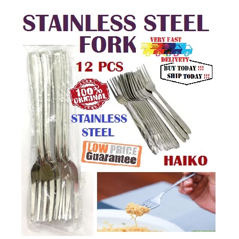 HAIKO Stainless Steel Fork (THICK) / Garpu ( 1 Pack 12 Pcs )