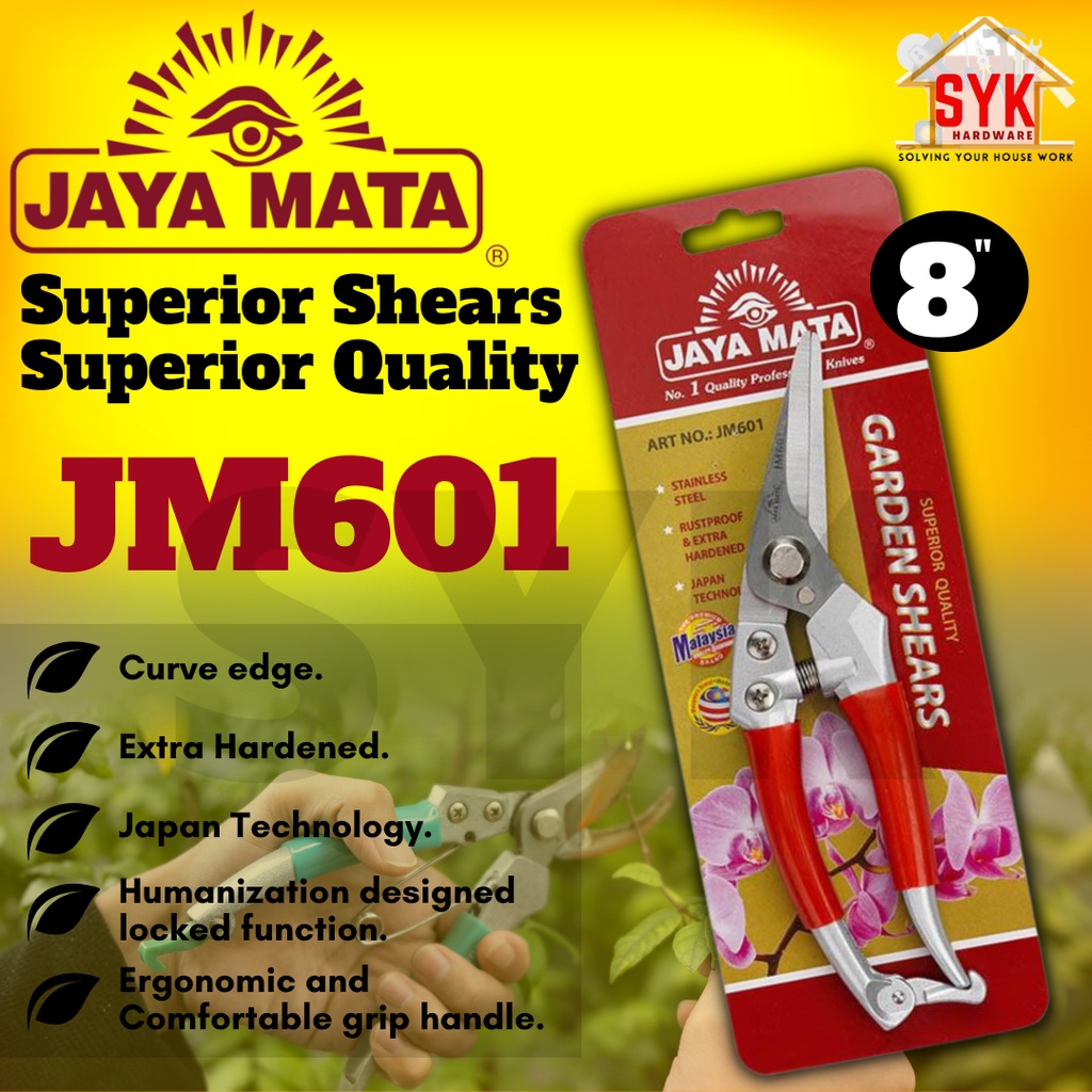 SYK Jaya Mata JM601 Superior Quality Garden Pruning Shears Gardening Tools Portable Pruning Scissor Gunting Pokok Bunga