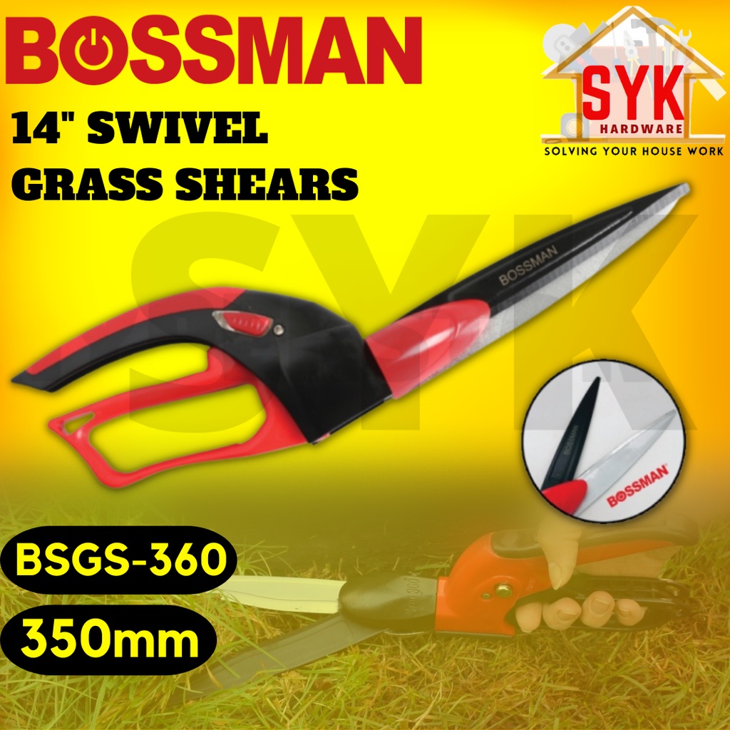 SYK Bossman BSGS-360 14 Inch Swivel Grass Shears Cutting Grass Gardening Tools Alat Gunting Pokok Rumput Bunga