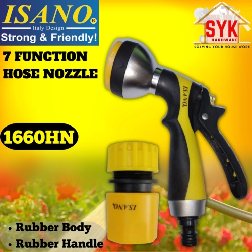 SYK Isano 1660HN 7 Functions Luxury Hose Nozzle High Pressure Watering Nozzle Spray Gun Pistol Sembur Nozel Penyiraman