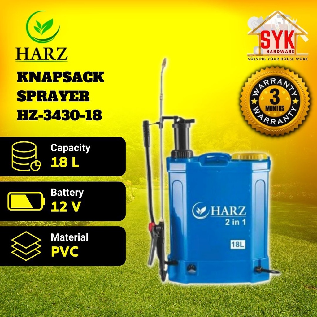 SYK OGAWA / HARZ Knapsack Sprayer 2 in 1 Electrical Battery and Manual Sprayer Pump Pam Racun Penyembur Racun