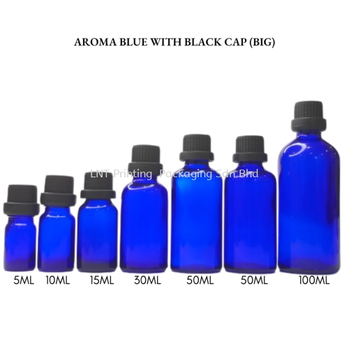 Aroma Blue Bottle with Black Cap (BIG)