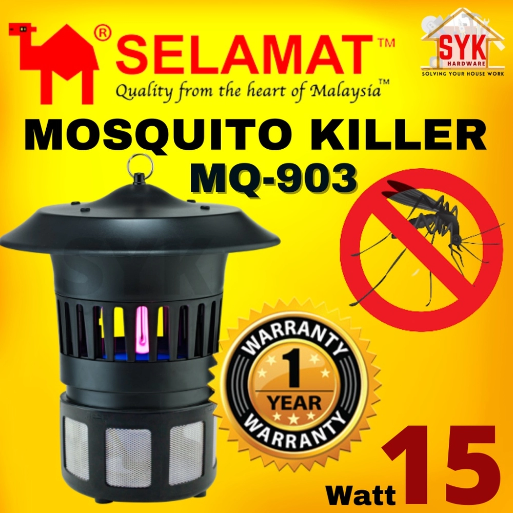 SYK SELAMAT Non-Toxic Indoor Mosquito Killer Lampu Pembunuh Nyamuk Electrik  MQ-903 (SIRIM) Black  / UV Bulb Spare Part