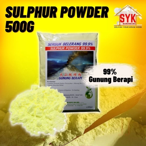 SYK Sulphur Powder 99.9% 500g Snake Repellent Snake Repeller Flakes Serbuk Belerang Halau Ular Penghalau Ular 纭：