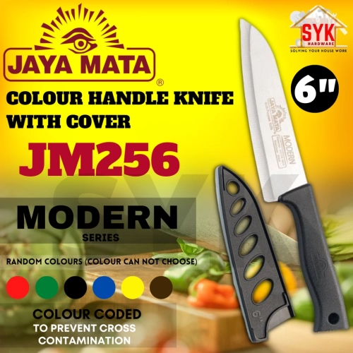 SYK Jaya Mata JM256 6Inch 150mm 1Pcs Colour Handle Knife With Cover Kitchen Cover Knife Slicing Knife Pisau Dapur