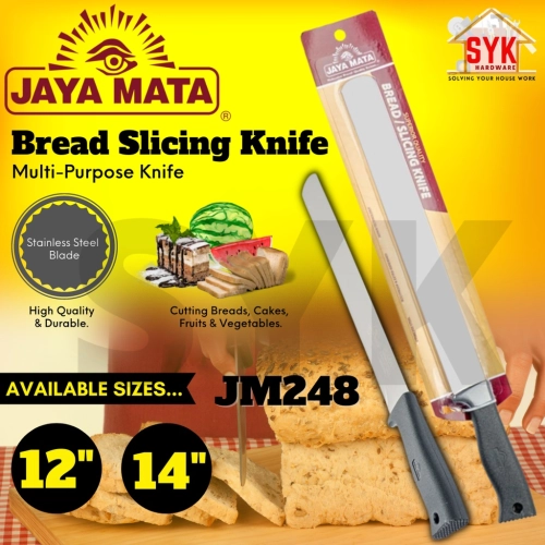 SYK JAYA MATA JM248 12" 14" Stainless Steel Bread Slicing Knife Kitchen Knife Chef Knife Pisau Dapur Pisau Panjang