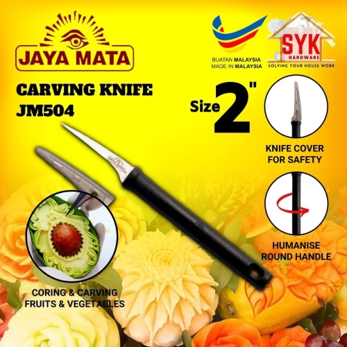 SYK Jaya Mata JM504 Stainless Steel Carving Knife With Safety Cover Kitchenware Pisau Ukir Dapur