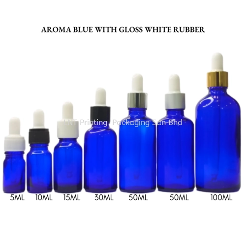 Aroma Blue Bottle with Gloss White Rubber