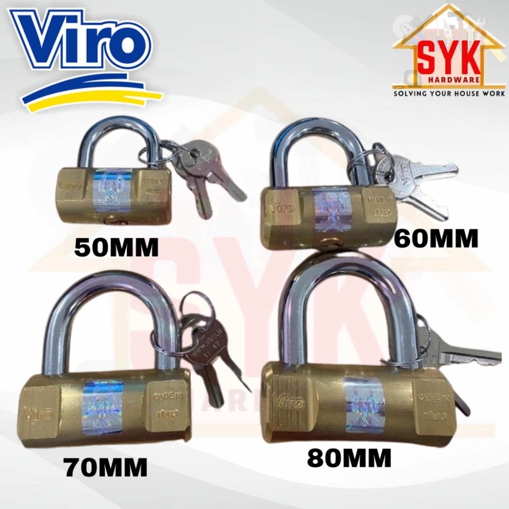 SYK VIRO Cylinder Brass Padlock (50mm/60mm/70mm/80mm) With Original ...