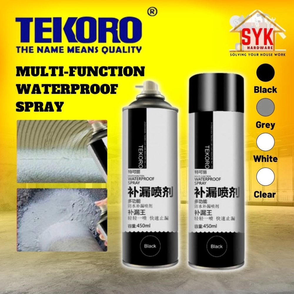 SYK Tekoro 100% Multifunction Waterproof Spray 450ml Rapid Stop Leaking Water Proof Spray Roof Leaking Spray Anti Bocor