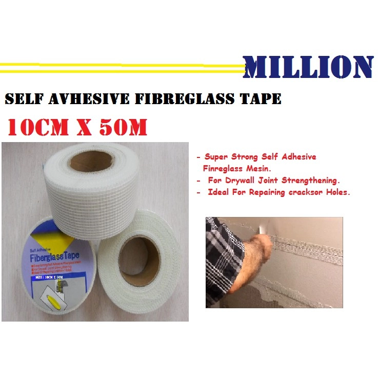 MILLION Self Adhesive Fiberglass Tape (4''x 50m / 10cm x 50m )