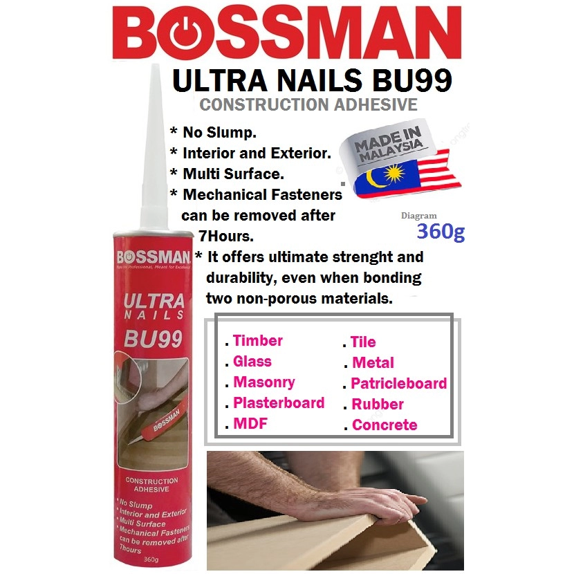 BOSSMAN Ultra Nails BU99 Silicone Gam Silicone Kayu 360g