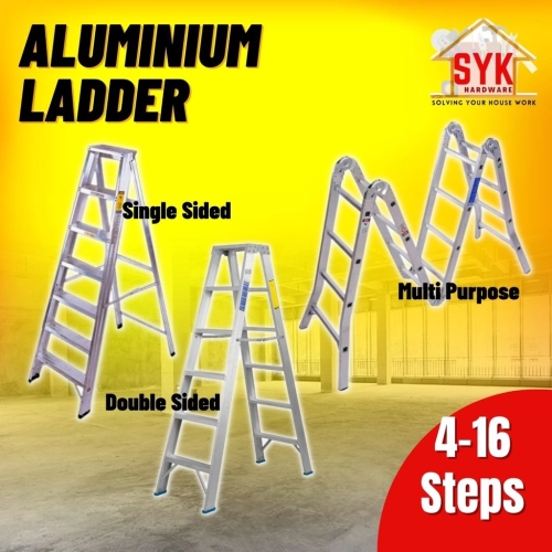 SYK Aluminium Ladder 16 Step (Single Sided / Double Sided / Multipurpose Ladder) Stair Ladder Tangga Aluminium