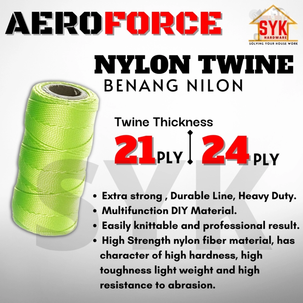 SYK 210D 21PLY 24PLY Fluorescent Green Nylon Twine Multipurpose