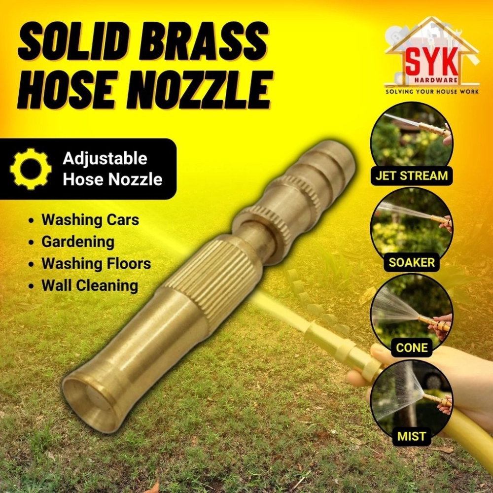 SYK Mitco Solid Brass Garden Hose Nozzle MT317 Piping Nozzle Water Pipe Hose Nozzle Sprayer Mist Nozzle Spray