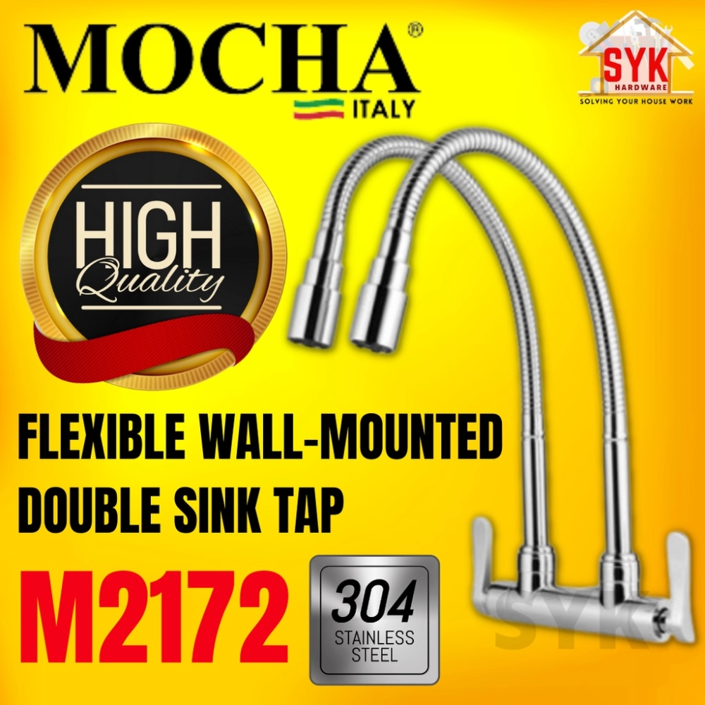 SYK Mocha Flexible Wall - Mounted Sink Tap ( Double Tap ) M2172