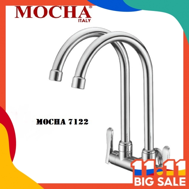 Mocha 7122 Wall - Mounted sink Tap ( Double )
