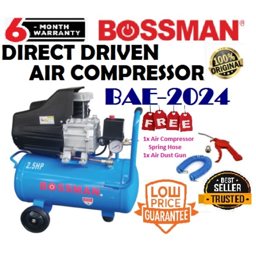 BOSSMAN DIRECT DRIVEN AIR COMPRESSOR - 2.5HP + FREE GIFT