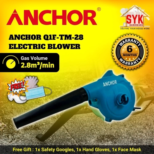 SYK ANCHOR Electric Blower Vacuum Q1F-TM-28 Handheld Air Blower Leaf Blower Hand Blower Angin + Free Gift