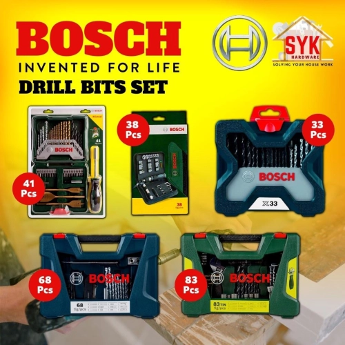 SYK Bosch Original 33Pcs / 38Pcs / 41Pcs / 68Pcs / 83Pcs X-Line & V-Line Screwdriver Bit & Drill Bits Set Mini Set