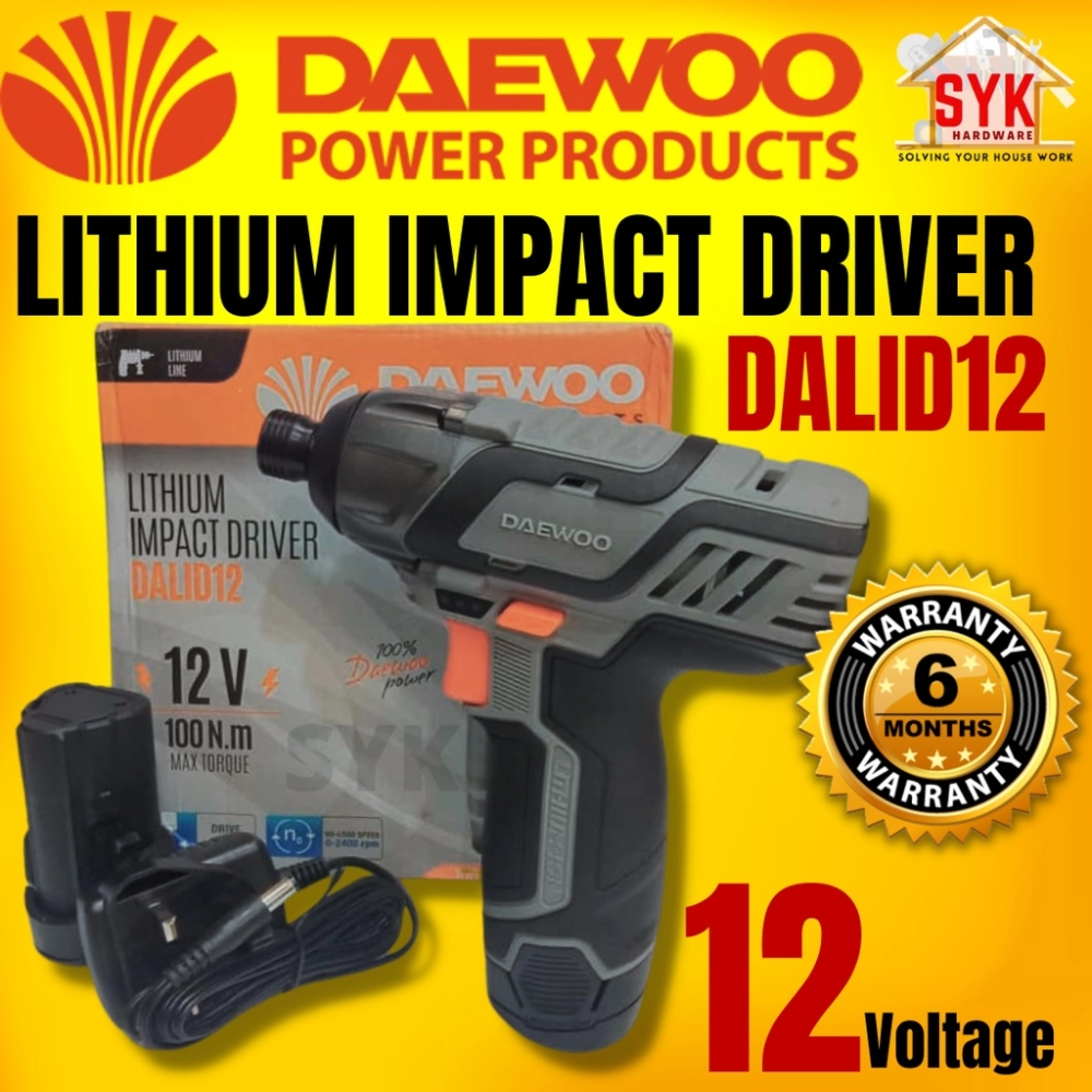 SYK DAEWOO 1/4" Cordless Impact Drill Impact Wrench Cordless Drill Set Power Tools Drill Machine DALID12