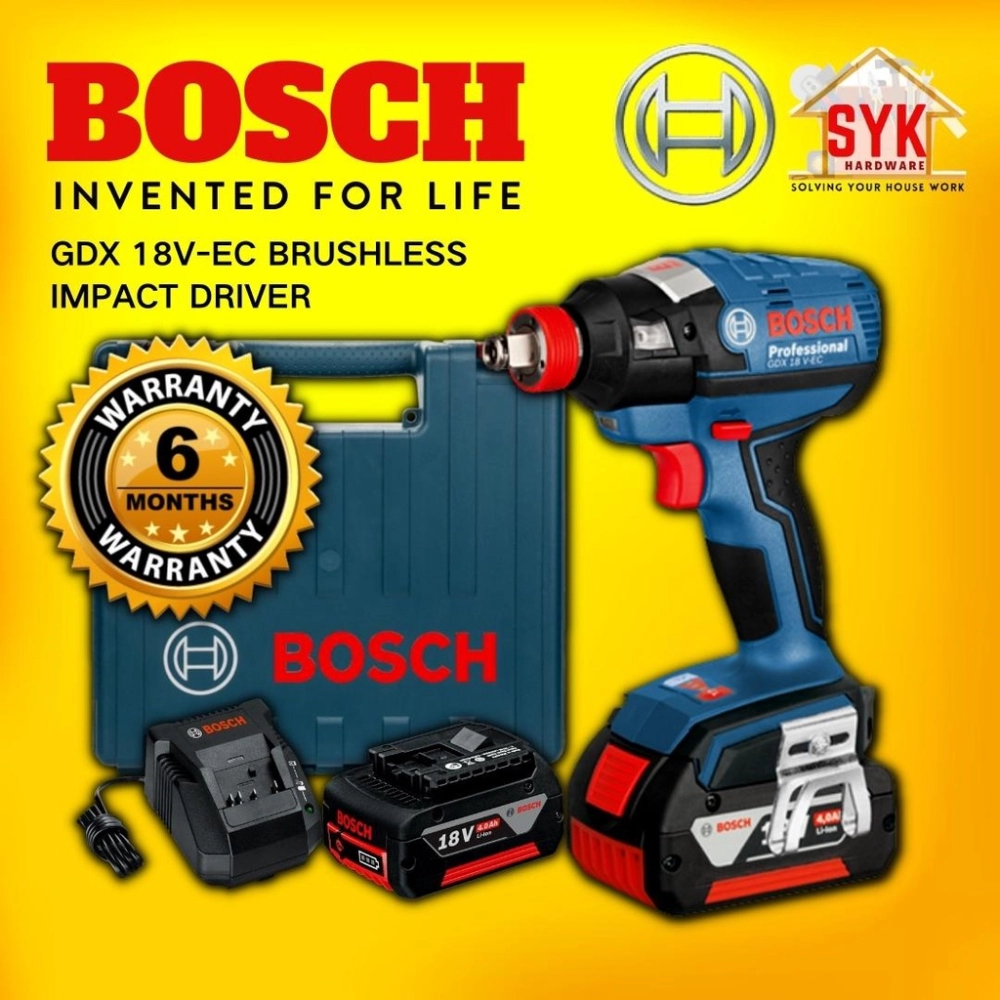 SYK Bosch GDX 18V-EC Brushless Motor Cordless Impact Driver Bosch Impact Wrench Battery  - 06019B91L0