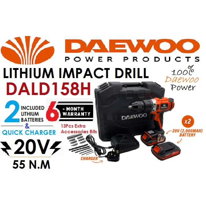 Daewoo Lithium Cordless Impact Drill DALD158H (20V)