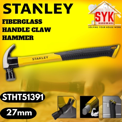 SYK STANLEY STHT51-391 Fiberglass Handle Claw Hammer 27mm Fibre Hammer Tukul Paku Berkerja Tukul Besi