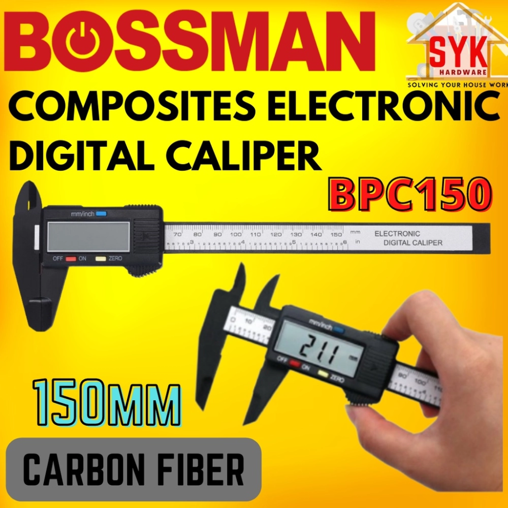 SYK Bossman BPC 150 Carbon Fiber Composites Electronic Digital Caliper Syk bossman bpc 150 carbon fiber composites electronic digital caliper