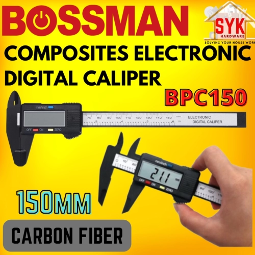 SYK Bossman BPC-150 Carbon Fiber Composites Electronic Digital Caliper 150mm (6 Inches) Ruler Measurement Tool Pembaris