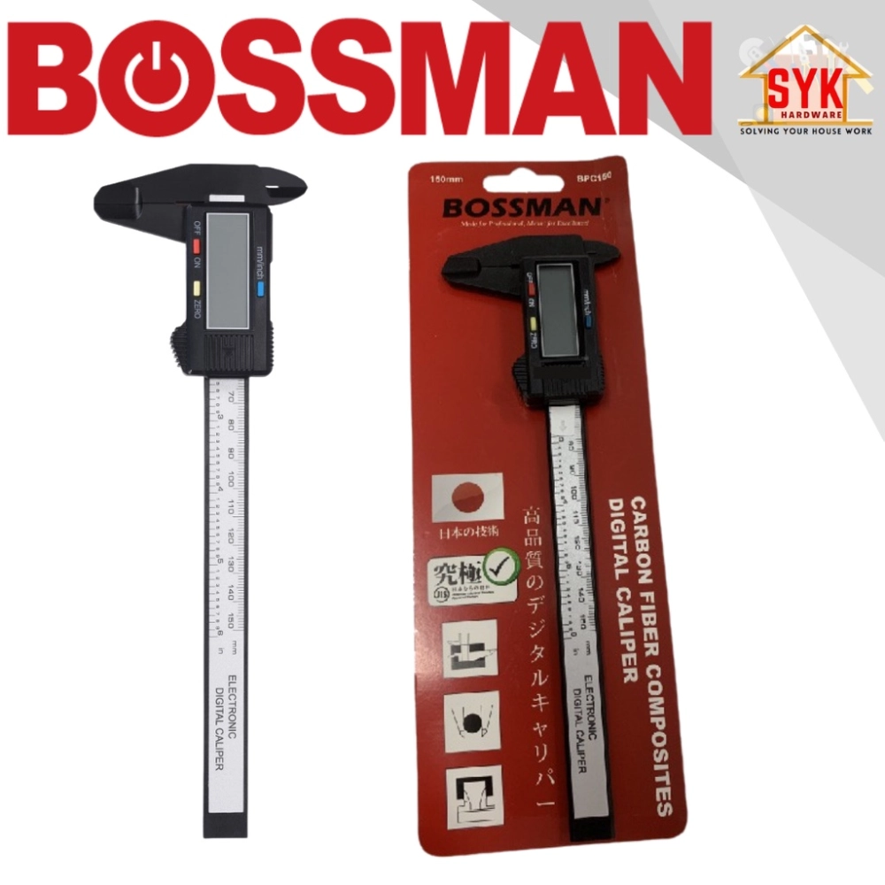 SYK Bossman BPC 150 Carbon Fiber Composites Electronic Digital Caliper Syk bossman bpc 150 carbon fiber composites electronic digital caliper