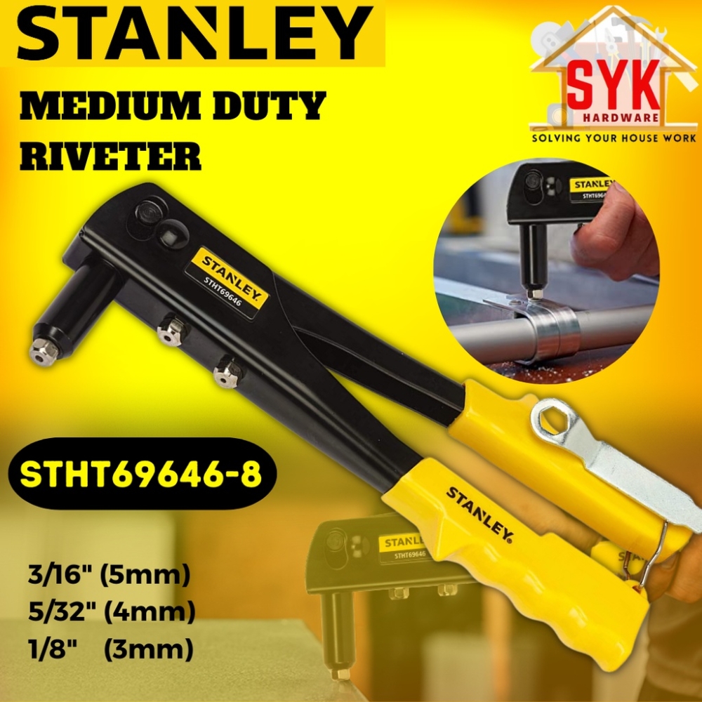 SYK Stanley STHT69646-8 Medium Duty Riveter Manual Fastener Tool Plier ...
