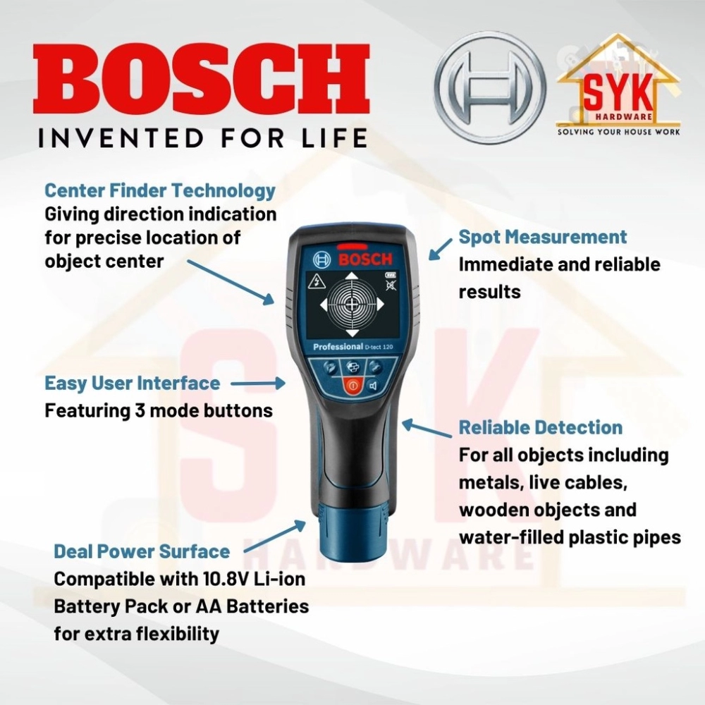 Bosch DETEKTOR UNIVERSAL D-TECT 120 10.8V SOLO Metalldetektor
