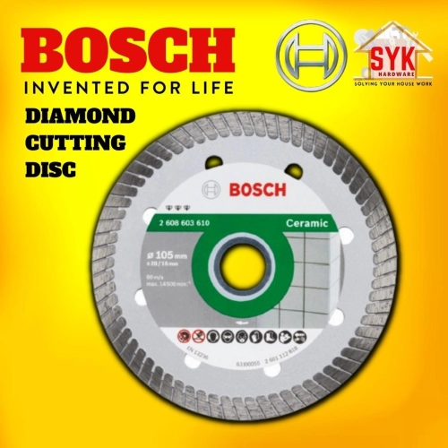 SYK Bosch Diamond 4" Cutting Disc For  Angle Grinder Ceramic Tiles Mosaic Construction Renovation - 2608603610