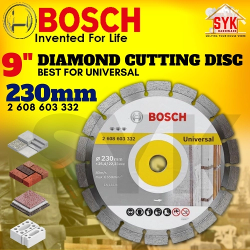 SYK Bosch 230mm 9Inch 1 Pcs Best For Universal Diamond Cutting Disc Concrete Cutting Wheel 2608603332