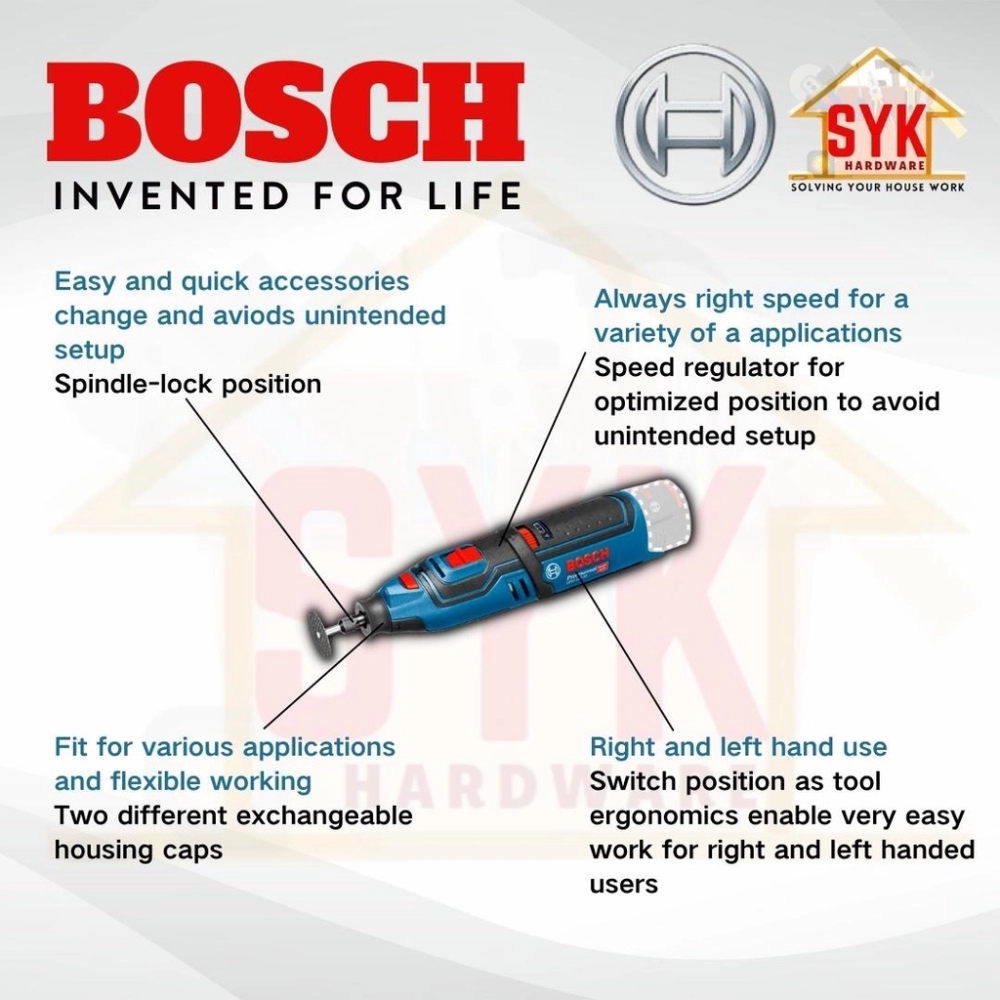 Bosch GRO 12V-35 Solo Cordless Rotary Tool
