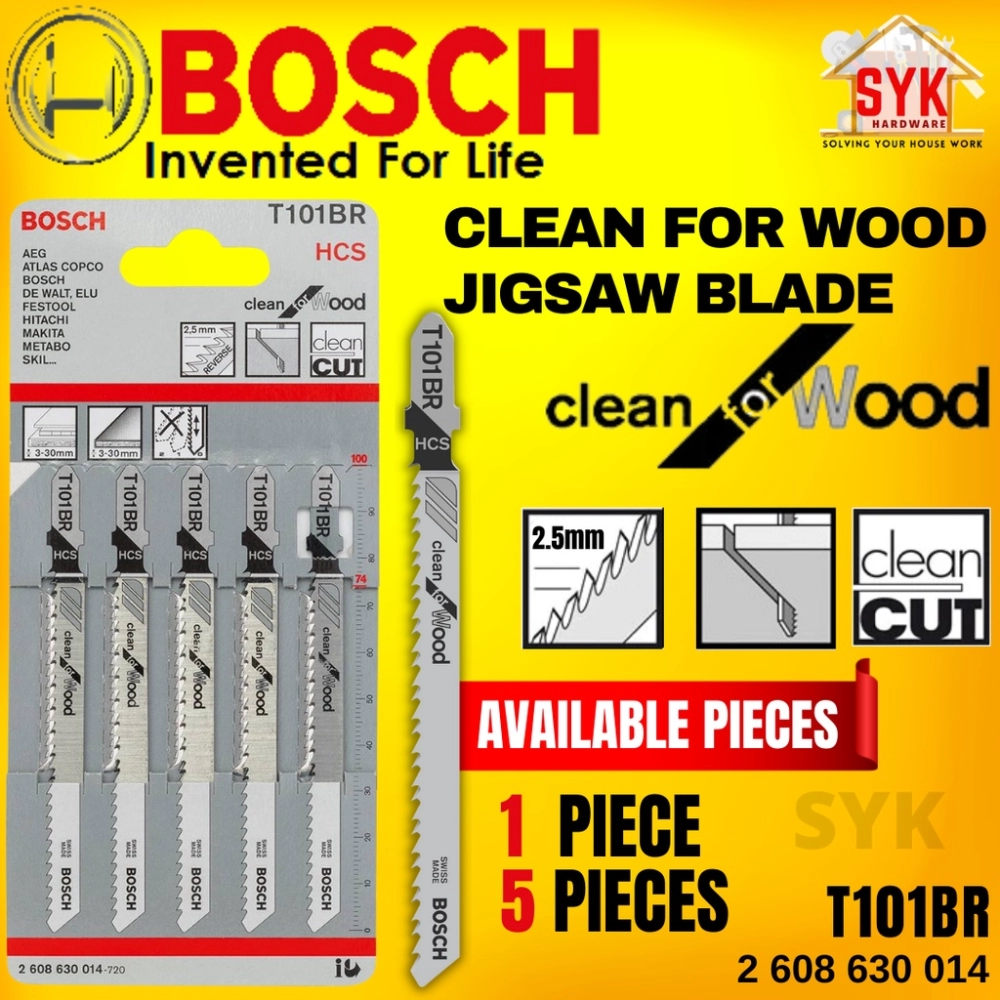 SYK BOSCH T101BR HCS Clean For Wood Jigsaw Blade For Plywood Softwood Jig  Saw Blade Mata Gergaji Kayu 260630014 Home & Livings Negeri Sembilan,  Malaysia Supplier, Seller, Provider, Authorized Dealer | JUN