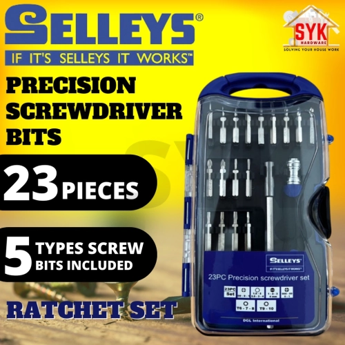 SYK SELLEYS 23Pcs Precision Screwdriver Set Ratchet Screw Driver Bits Multi-Use Screw Driver Bits Set