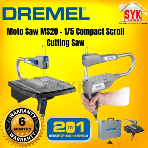 SYK DREMEL 2 in 1 Moto-Saw Band Saw Compact Scroll Cutting Saw Wood Cutting Mesin Gergaji Puting Kayu MS20-1/5