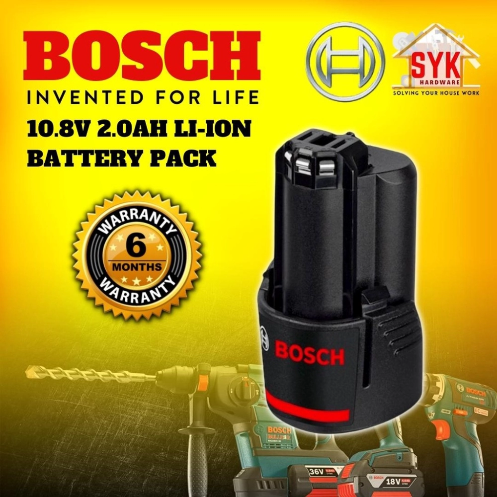 SYK Bosch 10.8V 2.0Ah Lithium Ion Battery Rechargeable Battery Pack Power  Tools Bateri Cas Semula - 1619Z11634 Negeri Sembilan, Malaysia Supplier,  Seller, Provider, Authorized Dealer