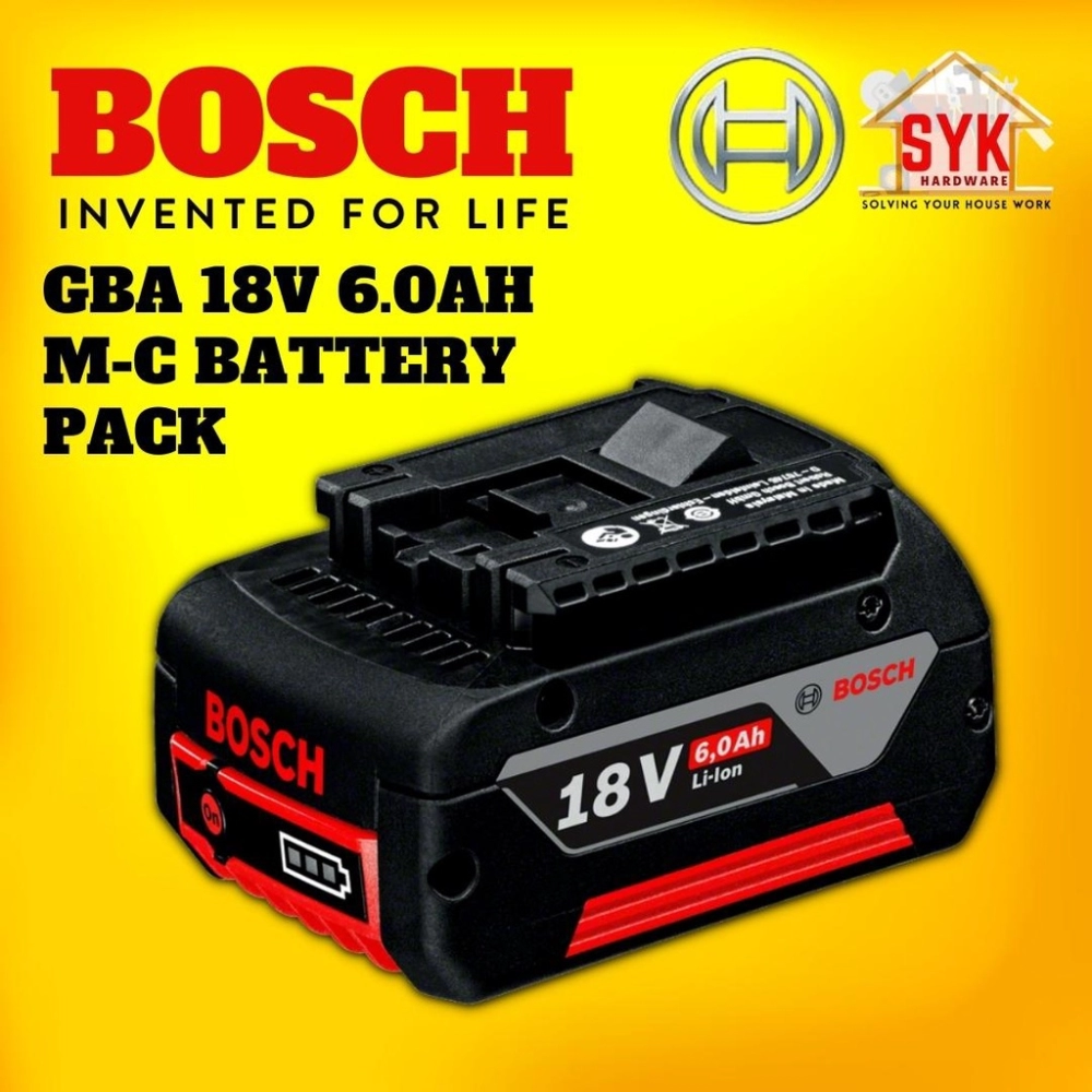SYK Bosch GBA 18V 6.0AH M-C Lithium-ion Rechargeable Battery Pack  Replacement Tools Bateri - 1600A008AE Home & Livings Tools & Home  Improvement Water Pumps, Parts & Accessories Negeri Sembilan, Malaysia  Supplier, Seller,