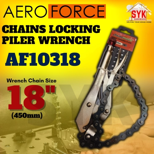 SYK Aeroforce AF10318 18Inch 450mm Chain Locking Plier Wrench Large Jaw Locking Plier Sepana Rantai
