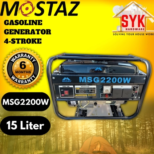 SYK Mostaz Moto MSG2200W Gasoline Power Generator Petrol 4 Stroke Portable Inverter Generator Camping Pasar Malam