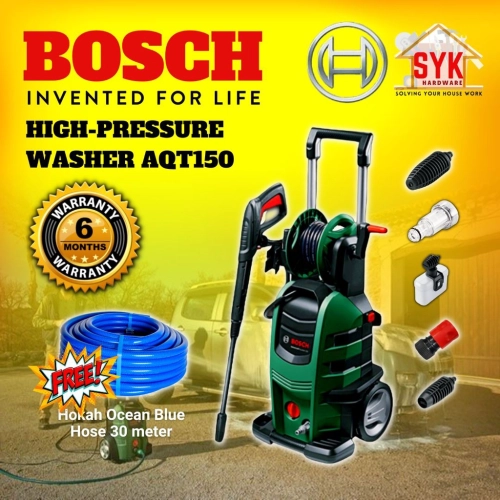 SYK Bosch Advanced Aquatak 150 High Pressure Washer Water Jet Machine Mesin Pump Cuci Kereta - 06008A77L0 + Free Gift