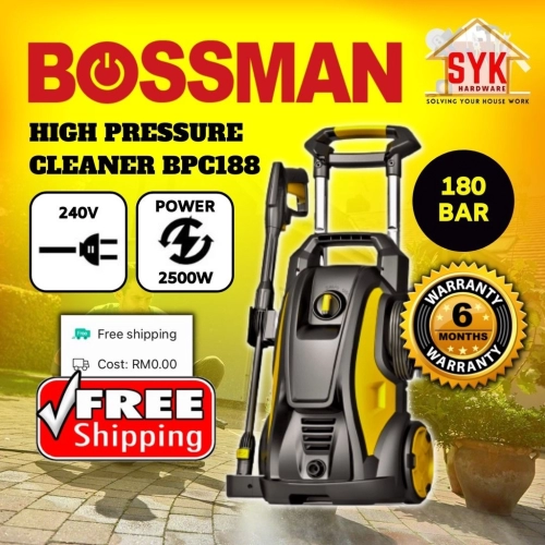 SYK (FREE SHIPPING) Bossman BPC188 Power Water Jet Car Wash High Pressure Washer Cleaner Heavy Duty Pencuci Kereta