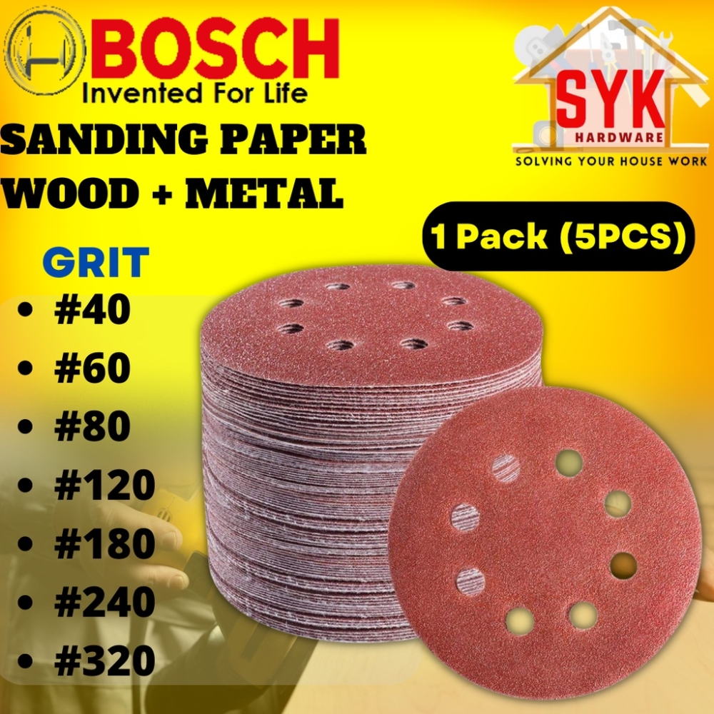 SYK Bosch Sanding Paper Set With Hole Wood And Metal Polishing Paper ...