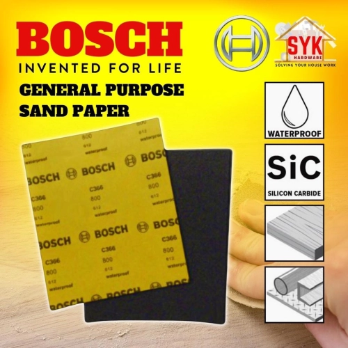 SYK Bosch Hand Sanding Paper Waterproof Sand Paper Sanding Sheet Sandpaper Abrasive Paper Kertas Pasir (230x280mm)