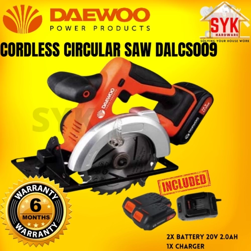 SYK DAEWOO DALCS009 Cordless Circular Saw 136mm (5-3/8") Power Tools Woodworking Tools Gergaji Kayu Battery