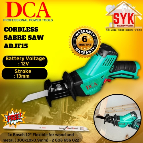 SYK DCA ADJF15 Cordless Sabre Saw Reciprocating Saw Machine Wood Metal Saw Gergaji Kayu Besi Free Gift